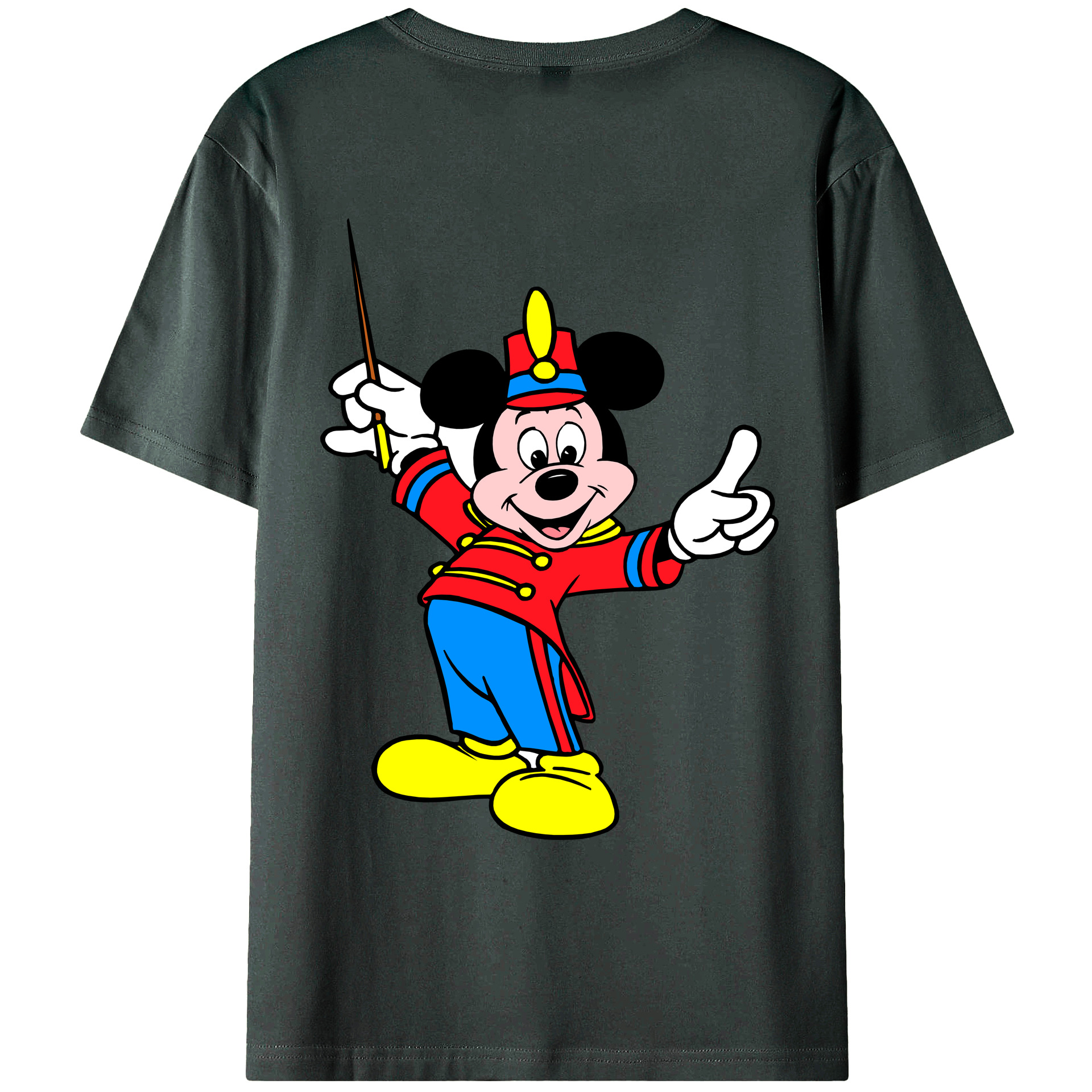 ミッキーマウス Mickey Mouse 綿100％ メンズ半袖Tシャツ（バックプリント） 通気性